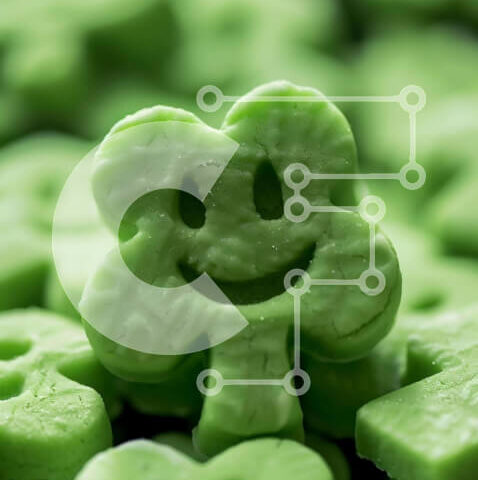 Intra Συλλεκτικό Ξύλινο Παζλ Plywood 4mm - Μπαστούνια καραμέλα τριφύλλι ημέρας του Αγίου Πατρικίου Σε Ξύλινο Κουτί - Διαστάσεις: 10x10 cm – 25 κομμάτια - Image 1