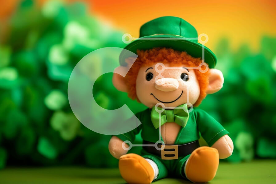 Intra Συλλεκτικό Ξύλινο Παζλ Plywood  4mm - Καλλικάτζος της ημέρας του Αγίου Πατρικίου με πράσινα φύλλα Σε Ξύλινο Κουτί - Διαστάσεις: 10x10 cm – 25 κομμάτια