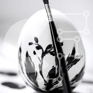 Intra Συλλεκτικό Ξύλινο Παζλ Plywood  4mm - Βαμμένο πασχαλινό αυγό με πινέλα και σκεύη Σε Ξύλινο Κουτί - Διαστάσεις: 10x10 cm – 25 κομμάτια