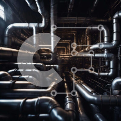 Intra Συλλεκτικό Ξύλινο Παζλ Plywood  4mm - Βιομηχανικοί σωλήνες και σωλήνες σε ένα δωμάτιο Σε Ξύλινο Κουτί - Διαστάσεις Puzzle: 10x10 cm – 25 κομμάτια - Image 1