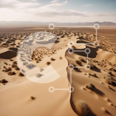 Intra Συλλεκτικό Ξύλινο Παζλ Plywood  4mm - Εναέρια άποψη του τοπίου της ερήμου με τους αμμόλοφους και τα δέντρα Σε Ξύλινο Κουτί - Διαστάσεις: 10x10 cm – 25 κομμάτια - Image 1