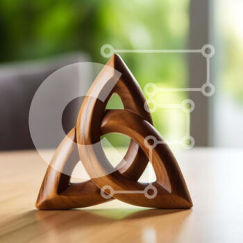 Intra Συλλεκτικό Ξύλινο Παζλ Plywood  4mm - Ξύλινο σύμβολο τριάδας στο τραπέζι Σε Ξύλινο Κουτί - Διαστάσεις Puzzle: 10x10 cm – 25 κομμάτια - Image 1