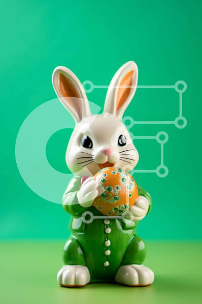 Intra Συλλεκτικό Ξύλινο Παζλ Plywood  4mm - Πασχαλινό ειδώλιο λαγουδάκι με διακοσμημένο αυγό Σε Ξύλινο Κουτί - Διαστάσεις: 10x10 cm – 25 κομμάτια