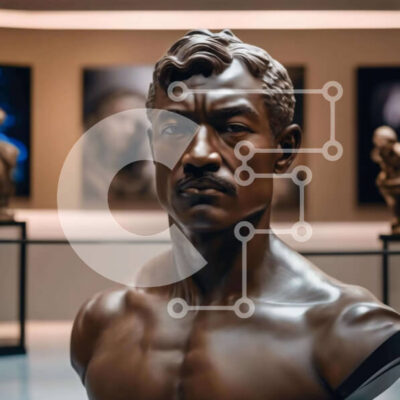 Intra Συλλεκτικό Ξύλινο Παζλ Plywood  4mm - Προτομή ενός άνδρα σε έκθεση σε Πινακοθήκη ή Μουσείο Σε Ξύλινο Κουτί - Διαστάσεις Puzzle: 10x10 cm – 25 κομμάτια - Image 1