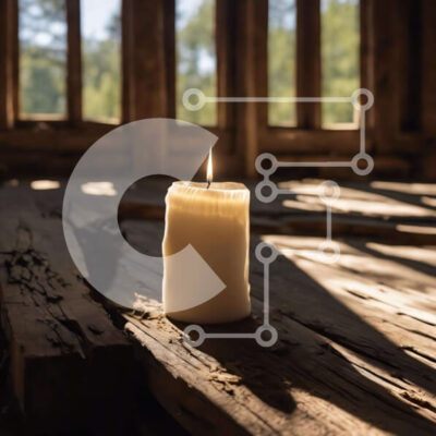 Intra Συλλεκτικό Ξύλινο Παζλ Plywood 4mm - Μοναχικό κερί σε εγκαταλελειμμένο κτήριο Σε Ξύλινο Κουτί - Διαστάσεις Puzzle: 10x10 cm – 25 κομμάτια - Image 1