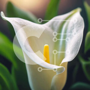 Intra Συλλεκτικό Ξύλινο Παζλ Plywood  4mm - White Calla Lily με πράσινα φύλλα Σε Ξύλινο Κουτί - Διαστάσεις: 10x10 cm – 25 κομμάτια