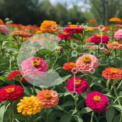 Intra Συλλεκτικό Ξύλινο Παζλ Plywood  4mm - Πολύχρωμα λουλούδια σε ένα χωράφι Σε Ξύλινο Κουτί - Διαστάσεις: 10x10 cm – 25 κομμάτια - Image 1