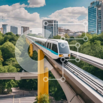 Intra Συλλεκτικό Ξύλινο Παζλ Plywood  4mm - Τρένο του μετρό της πόλης στις πίστες Trestle Σε Ξύλινο Κουτί - Διαστάσεις Puzzle: 10x10 cm – 25 κομμάτια - Image 1