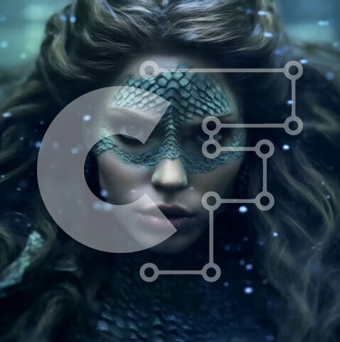 Intra Συλλεκτικό Ξύλινο Παζλ Plywood 4mm - Εκπληκτική ασπρόμαυρη φωτογραφία μιας γυναίκας με κοστούμι γοργόνας Σε Ξύλινο Κουτί - Διαστάσεις Puzzle: 10x10 cm – 25 κομμάτια - Image 1