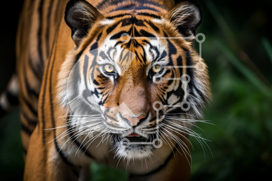 Intra Συλλεκτικό Ξύλινο Παζλ Plywood  4mm - Εκπληκτική εικόνα μιας τίγρης στο φυσικό της περιβάλλον Σε Ξύλινο Κουτί - Διαστάσεις: 10x10 cm – 25 κομμάτια