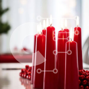 Intra Συλλεκτικό Ξύλινο Παζλ Plywood  4mm - Ανάποδο Χριστουγεννιάτικο δέντρο με κόκκινα κεριά και διακοσμητικά Σε Ξύλινο Κουτί - Διαστάσεις: 10x10 cm – 25 κομμάτια