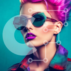 Intra Συλλεκτικό Ξύλινο Παζλ Plywood  4mm - Μόδα πολύχρωμα μαλλιά και γυαλιά ηλίου Σε Ξύλινο Κουτί - Διαστάσεις Puzzle: 10x10 cm – 25 κομμάτια