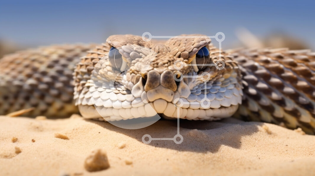 Intra Συλλεκτικό Ξύλινο Παζλ Plywood  4mm - Κοντινή όψη του κεφαλιού ενός κροταλία Σε Ξύλινο Κουτί - Διαστάσεις: 10x10 cm – 25 κομμάτια