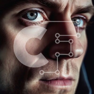 Intra Συλλεκτικό Ξύλινο Παζλ Plywood  4mm - Μπλε-eyed άνδρας με κουκούλα - Φωτογραφία Αρχείου Σε Ξύλινο Κουτί - Διαστάσεις Puzzle: 10x10 cm – 25 κομμάτια - Image 1