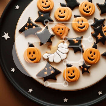 Intra Συλλεκτικό Ξύλινο Παζλ Plywood  4mm - Πιάτο με θέμα το Halloween με κολοκύθες, αστέρια και κεριά Σε Ξύλινο Κουτί - Διαστάσεις Puzzle: 10x10 cm – 25 κομμάτια - Image 1