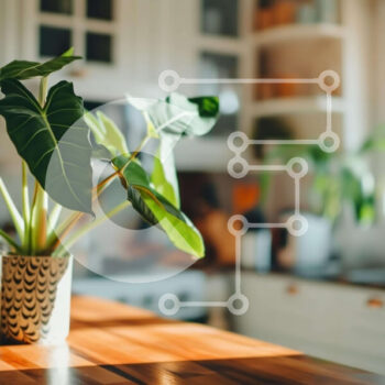 Intra Συλλεκτικό Ξύλινο Παζλ Plywood  4mm - Πάγκος κουζίνας με φυτά σε γλάστρες Σε Ξύλινο Κουτί - Διαστάσεις Puzzle: 10x10 cm – 25 κομμάτια - Image 1