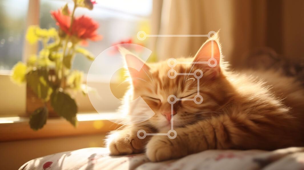 Intra Συλλεκτικό Ξύλινο Παζλ Plywood  4mm - Κοιμισμένη πορτοκαλί τιγρέ γάτα στο κρεβάτι ή τον καναπέ Σε Ξύλινο Κουτί - Διαστάσεις: 10x10 cm – 25 κομμάτια