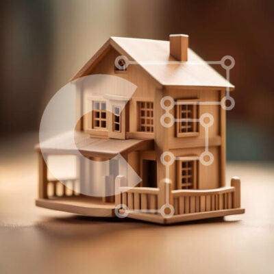 Intra Συλλεκτικό Ξύλινο Παζλ Plywood  4mm - Καλαίσθητο Ξύλινο Σπίτι με Μπαλκόνι και Κήπο Σε Ξύλινο Κουτί - Διαστάσεις Puzzle: 10x10 cm – 25 κομμάτια - Image 1