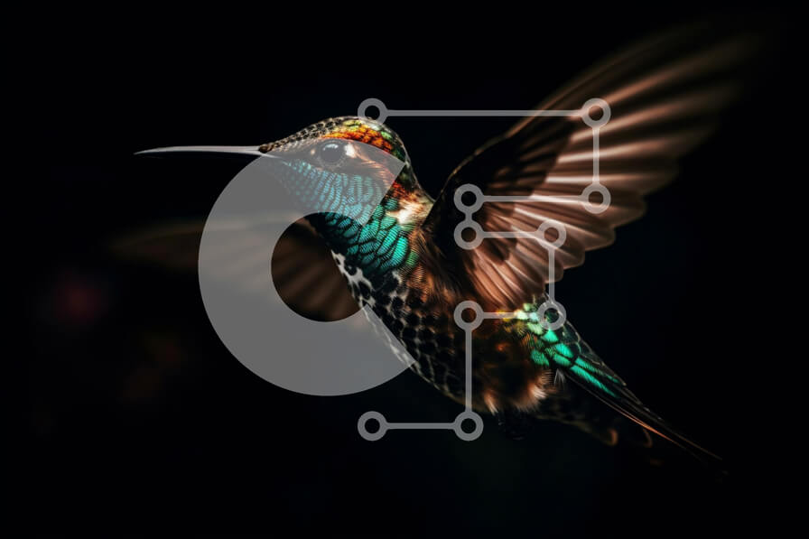 Intra Συλλεκτικό Ξύλινο Παζλ Plywood  4mm - Όμορφη εικόνα ενός πολύχρωμου κολιμπρί σε πτήση Σε Ξύλινο Κουτί - Διαστάσεις: 10x10 cm – 25 κομμάτια