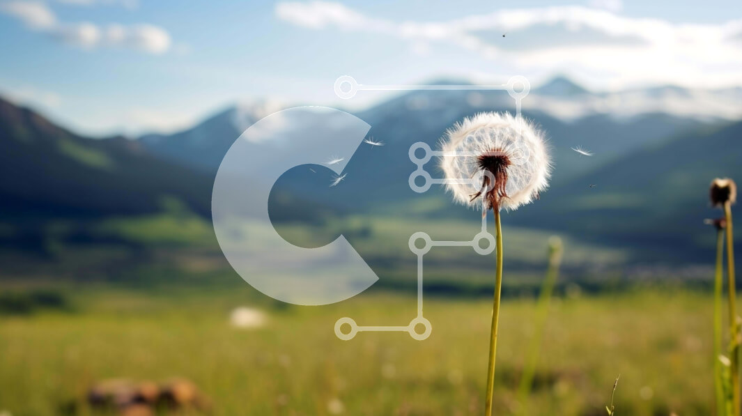 Intra Συλλεκτικό Ξύλινο Παζλ Plywood  4mm - Λουλούδια πικραλίδας σε ένα χορταριασμένο χωράφι με βουνά Σε Ξύλινο Κουτί - Διαστάσεις: 10x10 cm – 25 κομμάτια