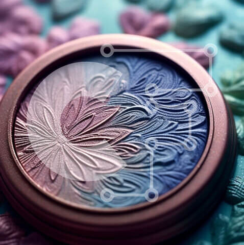 Intra Συλλεκτικό Ξύλινο Παζλ Plywood 4mm - Στιγμιότυπο ομορφιάς μιας γυναίκας με μπλε σκιά ματιών και ροζ ρουζ Σε Ξύλινο Κουτί - Διαστάσεις Puzzle: 10x10 cm – 25 κομμάτια - Image 1