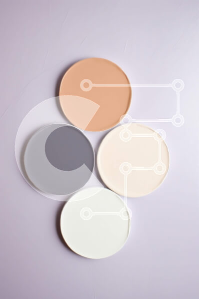 Intra Συλλεκτικό Ξύλινο Παζλ Plywood  4mm - Σετ πολύχρωμα κυκλικά πιάτα - αφηρημένη φωτογραφία Σε Ξύλινο Κουτί - Διαστάσεις Puzzle: 10x10 cm – 25 κομμάτια