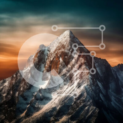 Intra Συλλεκτικό Ξύλινο Παζλ Plywood  4mm - Majestic Mountain Peaks στο ηλιοβασίλεμα Σε Ξύλινο Κουτί - Διαστάσεις: 10x10 cm – 25 κομμάτια - Image 1