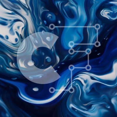 Intra Συλλεκτικό Ξύλινο Παζλ Plywood  4mm - Αφηρημένη μπλε και άσπρη ζωγραφική με πιτσιλιές και σταγόνες Σε Ξύλινο Κουτί - Διαστάσεις Puzzle: 10x10 cm – 25 κομμάτια - Image 1