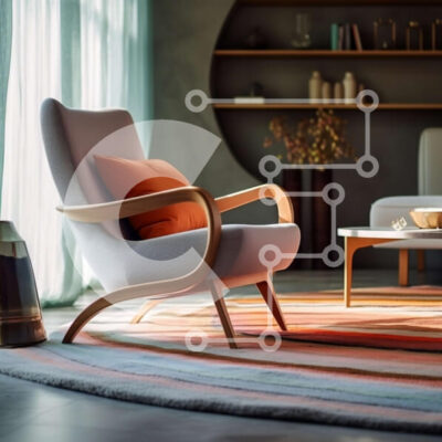 Intra Συλλεκτικό Ξύλινο Παζλ Plywood  4mm - Άνετο μοντέρνο σαλόνι με γκρι πολυθρόνα και μεγάλο παράθυρο Σε Ξύλινο Κουτί - Διαστάσεις Puzzle: 10x10 cm – 25 κομμάτια - Image 1