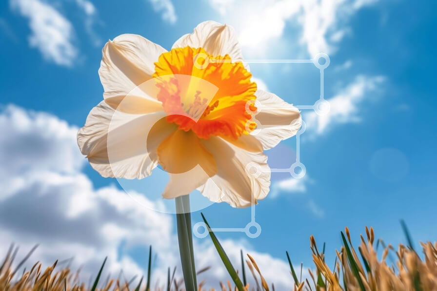 Intra Συλλεκτικό Ξύλινο Παζλ Plywood  4mm - Όμορφη εικόνα ενός λουλουδιού ασφόδελου σε ένα χωράφι με ξερά χόρτα Σε Ξύλινο Κουτί - Διαστάσεις: 10x10 cm – 25 κομμάτια