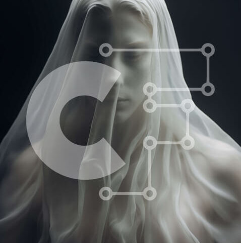 Intra Συλλεκτικό Ξύλινο Παζλ Plywood 4mm - Λευκή γυναίκα με πέπλο σε εγκατάσταση τέχνης ή γλυπτική Σε Ξύλινο Κουτί - Διαστάσεις Puzzle: 10x10 cm – 25 κομμάτια - Image 1