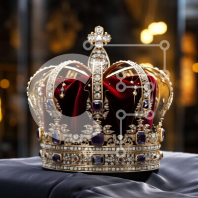 Intra Συλλεκτικό Ξύλινο Παζλ Plywood  4mm - Χρυσό στέμμα με διαμάντια και πολύτιμους λίθους Σε Ξύλινο Κουτί - Διαστάσεις Puzzle: 10x10 cm – 25 κομμάτια - Image 1