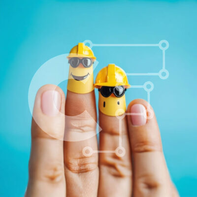 Intra Συλλεκτικό Ξύλινο Παζλ Plywood  4mm - Αστεία κίτρινα καπέλα και γυαλιά ηλίου στο δάχτυλο Σε Ξύλινο Κουτί - Διαστάσεις Puzzle: 10x10 cm – 25 κομμάτια - Image 1