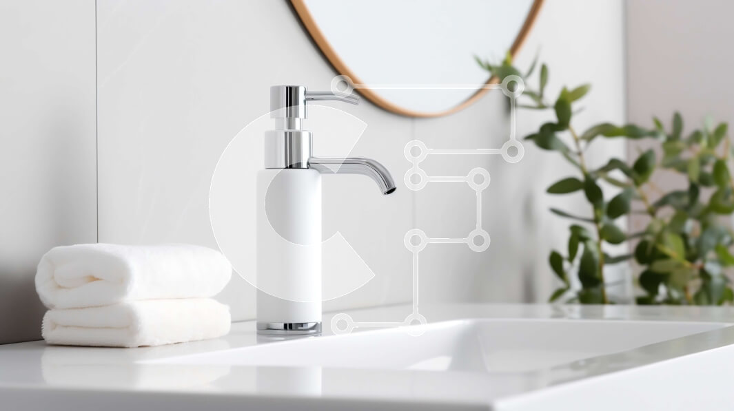 Intra Συλλεκτικό Ξύλινο Παζλ Plywood  4mm - Μοντέρνος νεροχύτης μπάνιου με λευκή πορσελάνινη λεκάνη και βρύση χρωμίου Σε Ξύλινο Κουτί - Διαστάσεις Puzzle: 10x10 cm – 25 κομμάτια