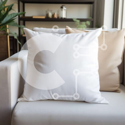 Intra Συλλεκτικό Ξύλινο Παζλ Plywood  4mm - Λευκό μαξιλάρι σε μπεζ καναπέ στο σαλόνι Σε Ξύλινο Κουτί - Διαστάσεις Puzzle: 10x10 cm – 25 κομμάτια - Image 1