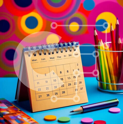 Intra Συλλεκτικό Ξύλινο Παζλ Plywood  4mm - Πολύχρωμο γραφείο με ημερολόγιο και χαρτικά Σε Ξύλινο Κουτί - Διαστάσεις Puzzle: 10x10 cm – 25 κομμάτια - Image 1