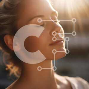 Intra Συλλεκτικό Ξύλινο Παζλ Plywood  4mm - Γαλήνια γυναίκα που απολαμβάνει το φως του ήλιου Σε Ξύλινο Κουτί - Διαστάσεις Puzzle: 10x10 cm – 25 κομμάτια