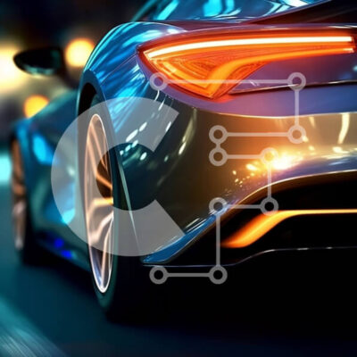 Intra Συλλεκτικό Ξύλινο Παζλ Plywood  4mm - Φουτουριστικό αυτοκίνητο οδήγηση στην οδό της πόλης τη νύχτα Σε Ξύλινο Κουτί - Διαστάσεις Puzzle: 10x10 cm – 25 κομμάτια - Image 1