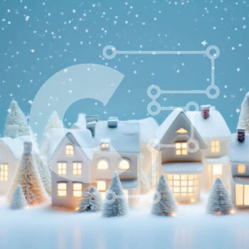 Intra Συλλεκτικό Ξύλινο Παζλ Plywood  4mm - Σκηνή Χειμερινού Χωριού με Μικροσκοπικά Σπίτια και Νιφάδες Χιονιού Σε Ξύλινο Κουτί - Διαστάσεις Puzzle: 10x10 cm – 25 κομμάτια - Image 1