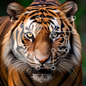 Intra Συλλεκτικό Ξύλινο Παζλ Plywood  4mm - Άγριος Τίγρης που κοιτάζει απευθείας την κάμερα Σε Ξύλινο Κουτί - Διαστάσεις: 10x10 cm – 25 κομμάτια