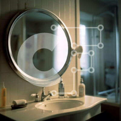 Intra Συλλεκτικό Ξύλινο Παζλ Plywood  4mm - Κομψό σετ νιπτήρα και καθρέφτη μπάνιου Σε Ξύλινο Κουτί - Διαστάσεις Puzzle: 10x10 cm – 25 κομμάτια - Image 1