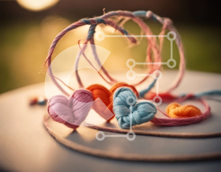 Intra Συλλεκτικό Ξύλινο Παζλ Plywood  4mm - Πολύχρωμα βραχιόλια σε σχήμα καρδιάς για χειροτεχνίες και διακοσμήσεις Σε Ξύλινο Κουτί - Διαστάσεις Puzzle: 10x10 cm – 25 κομμάτια