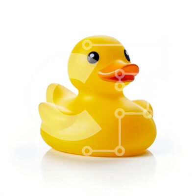 Intra Συλλεκτικό Ξύλινο Παζλ Plywood 4mm - Κίτρινη λαστιχένια πάπια σε καθαρό λευκό φόντο Σε Ξύλινο Κουτί - Διαστάσεις: 10x10 cm – 25 κομμάτια - Image 1