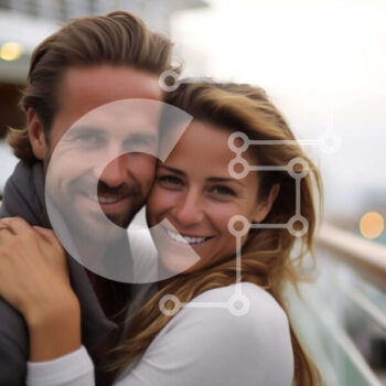 Intra Συλλεκτικό Ξύλινο Παζλ Plywood  4mm - Ζευγάρι αγκαλιάζεται σε κατάστρωμα κρουαζιερόπλοιων Σε Ξύλινο Κουτί - Διαστάσεις Puzzle: 10x10 cm – 25 κομμάτια - Image 1