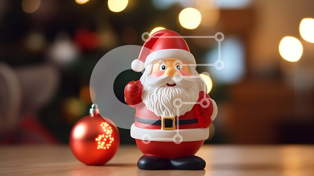 Intra Συλλεκτικό Ξύλινο Παζλ Plywood  4mm - Κόκκινο ειδώλιο Άγιου Βασίλη με Χριστουγεννιάτικα στολίδια Σε Ξύλινο Κουτί - Διαστάσεις: 10x10 cm – 25 κομμάτια