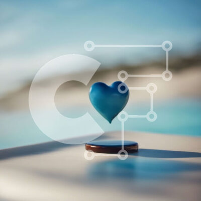 Intra Συλλεκτικό Ξύλινο Παζλ Plywood  4mm - Αφηρημένο μπλε αντικείμενο σε σχήμα καρδιάς που επιπλέει πάνω από το νερό Σε Ξύλινο Κουτί - Διαστάσεις Puzzle: 10x10 cm – 25 κομμάτια - Image 1