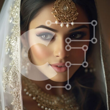 Intra Συλλεκτικό Ξύλινο Παζλ Plywood  4mm - Γαλήνια νύφη με εντυπωσιακό λευκό νυφικό με διαμαντένιο κολιέ Σε Ξύλινο Κουτί - Διαστάσεις Puzzle: 10x10 cm – 25 κομμάτια - Image 1