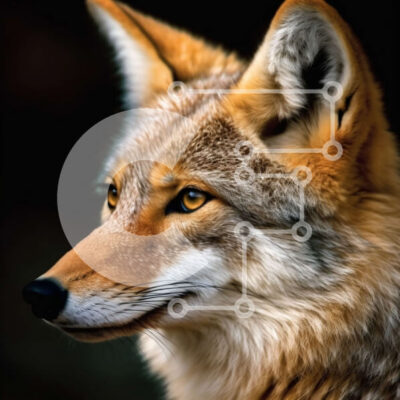 Intra Συλλεκτικό Ξύλινο Παζλ Plywood  4mm - Εκπληκτική εικόνα του προσώπου του Κογιότ από κοντά Σε Ξύλινο Κουτί - Διαστάσεις: 10x10 cm – 25 κομμάτια - Image 1