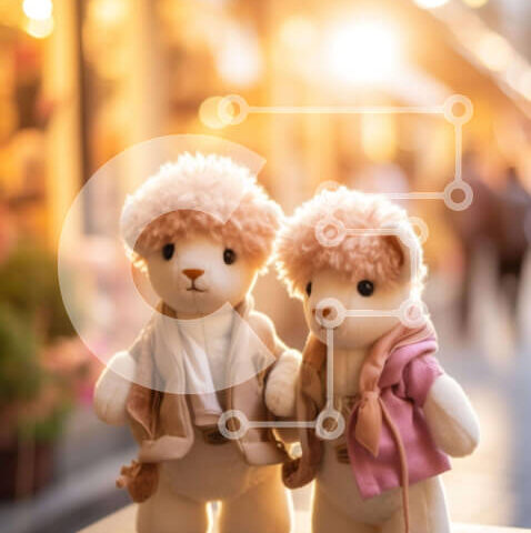 Intra Συλλεκτικό Ξύλινο Παζλ Plywood  4mm - Δύο αρκουδάκια που απολαμβάνουν χρόνο μαζί σε εξωτερικούς χώρους Σε Ξύλινο Κουτί - Διαστάσεις Puzzle: 10x10 cm – 25 κομμάτια - Image 1