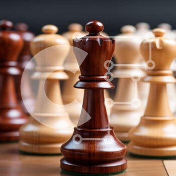 Intra Συλλεκτικό Ξύλινο Παζλ Plywood  4mm - Σκακιέρα με άσπρα και μαύρα κομμάτια σκακιού Σε Ξύλινο Κουτί - Διαστάσεις Puzzle: 10x10 cm – 25 κομμάτια - Image 1